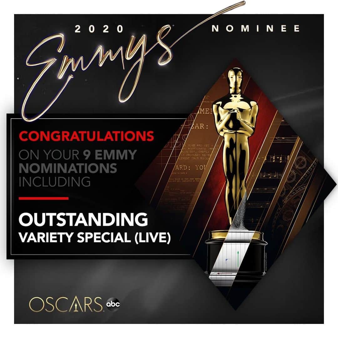 アメリカン・ブロードキャスティング・カンパニーのインスタグラム：「Congrats to the #Oscars on their nine #Emmy nominations!」
