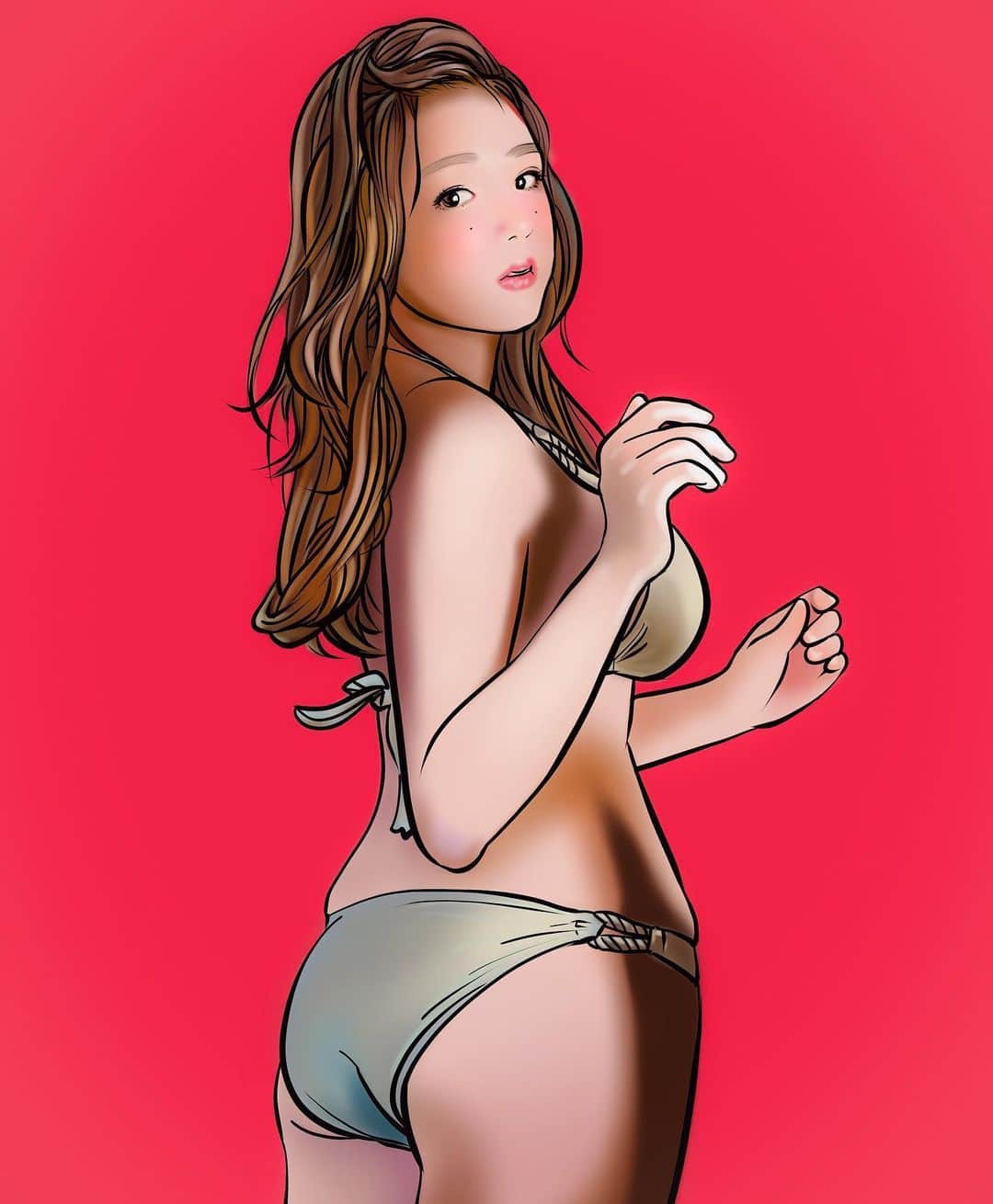 てらりんさんのインスタグラム写真 - (てらりんInstagram)「『篠崎愛さん(@shinopp._.ai )』 ‪#似顔絵 #イラスト #イラストレーション #歌手 #グラビアアイドル #篠崎愛 #caricature #illustration #portrait #artwork #drawing #singer #bikinimodel #aishinozaki‬」7月29日 2時40分 - terarin08