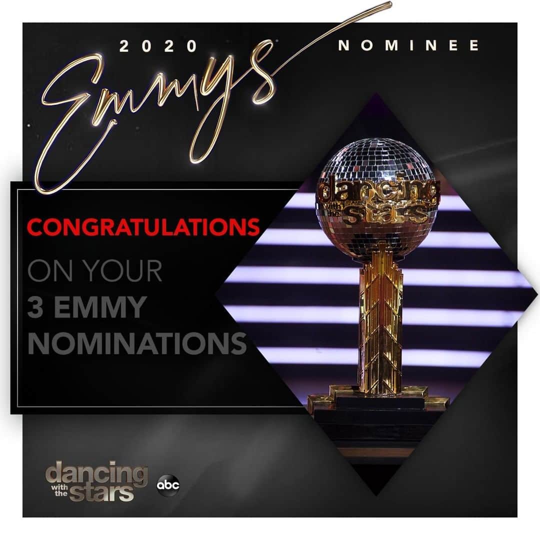 アメリカン・ブロードキャスティング・カンパニーのインスタグラム：「Congrats to #DWTS on their three #Emmy nominations!」