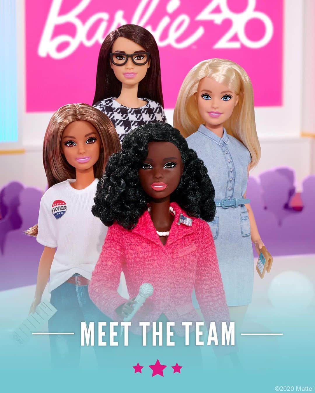 バービーさんのインスタグラム写真 - (バービーInstagram)「​From the polls to the podium, #Barbie knows that girls are made to lead. The Barbie Campaign Team set features four diverse dolls that inspire girls to see themselves in the roles that make up a winning campaign: Candidate, Campaign Manager, Fundraiser and Voter. #Barbie2020 #YouCanBeAnything」7月29日 3時00分 - barbie