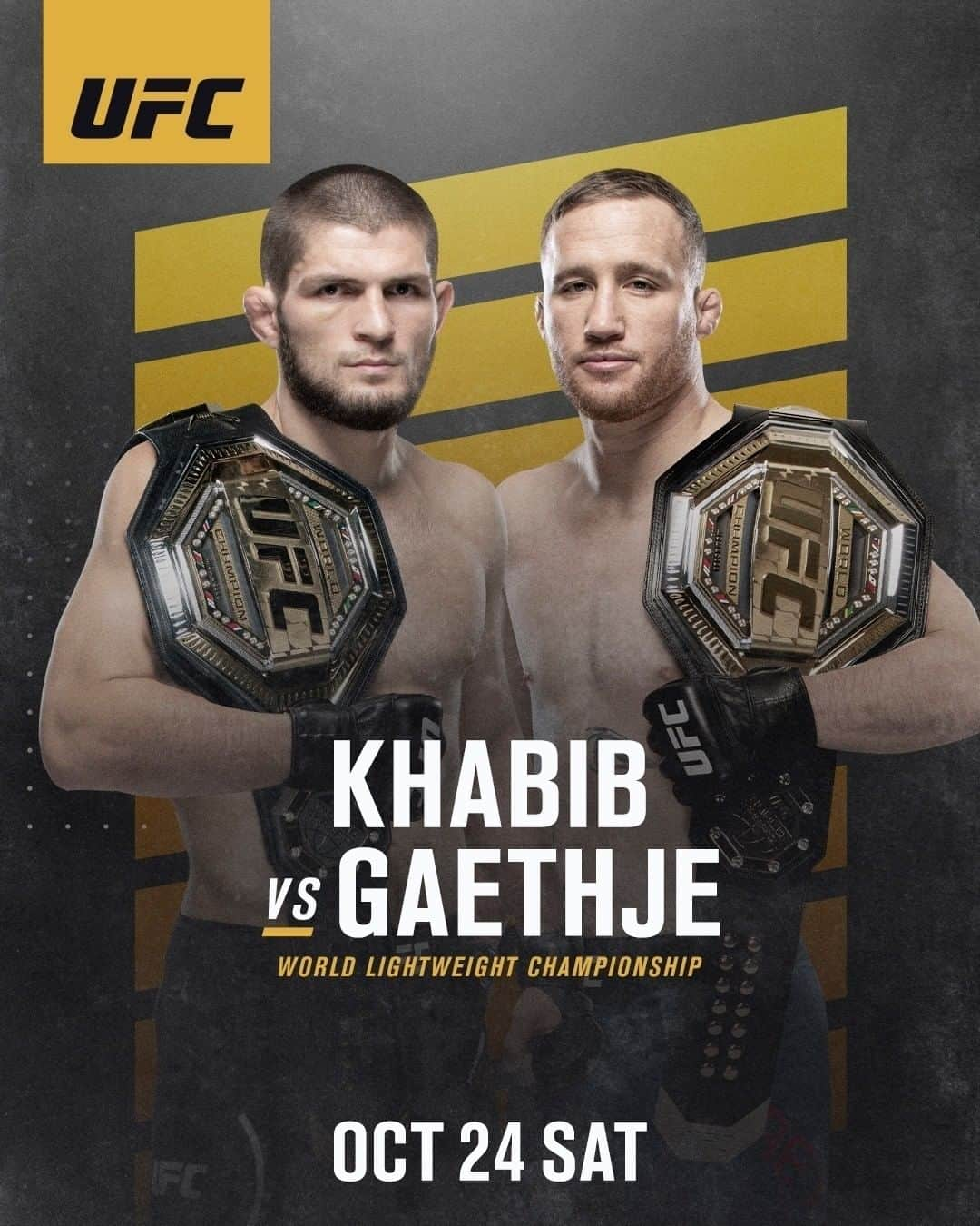 UFCさんのインスタグラム写真 - (UFCInstagram)「🏆 KHABIB. 🏆 GAETHJE.   For legacy and for gold. #UFC254」7月29日 3時14分 - ufc