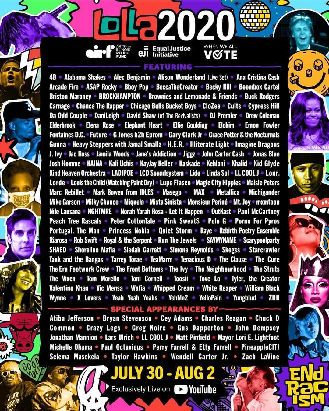 Paul Octaviousのインスタグラム：「The day you realize your name is on a @lollapalooza lineup poster and your name is next to the one the only... swipe to see closer 😵😭❤️   Honored to play a part! ✨ #lolla #blackgaychicago #pauloctavious #michelleobama」