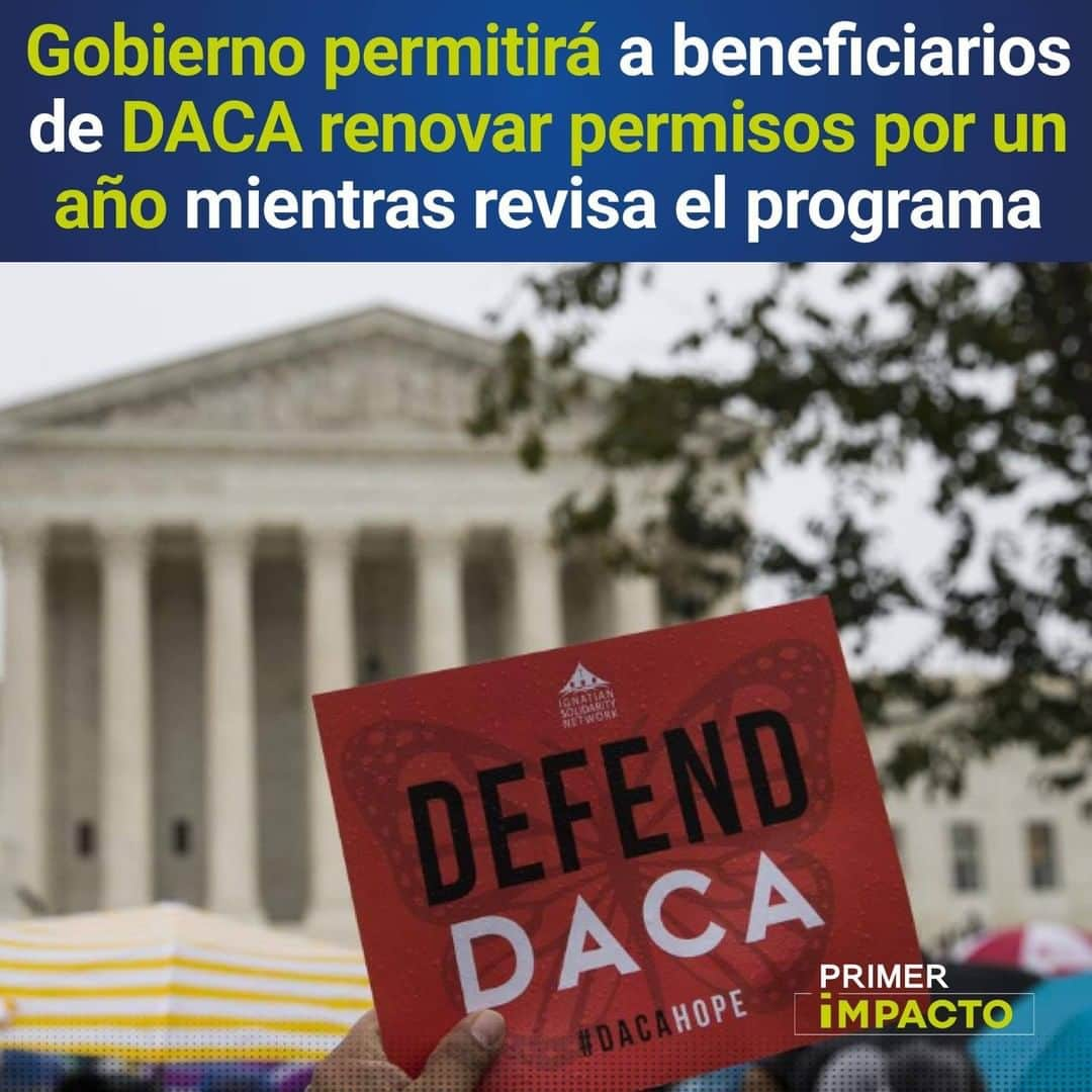 Primer Impactoさんのインスタグラム写真 - (Primer ImpactoInstagram)「El gobierno permitirá que los #dreamers, beneficiarios de #DACA, renueven sus protecciones de deportación durante un año mientras revisa el fallo de la Corte Suprema emitido en junio.  La Casa Blanca dijo que las renovaciones se harán caso por caso, no se otorgarán permisos de viaje y no se aceptarán nuevas solicitudes.  Más de esta noticia en el link de nuestra biografía.  #PrimerImpacto.」7月29日 3時44分 - primerimpacto