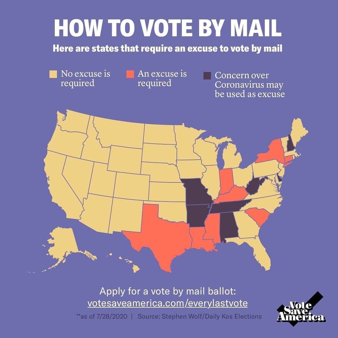 ミラーナ・ヴァイントゥルーブのインスタグラム：「Happy National Vote by Mail Day!! There are LESS THAN 100 DAYS until Election Day 2020, so the team at @votesaveamerica decided today is National #VoteByMail Day.   Head to EveryLastVote.com to sign up for your mail ballot and help your friends and family do the same! 📩✔️」