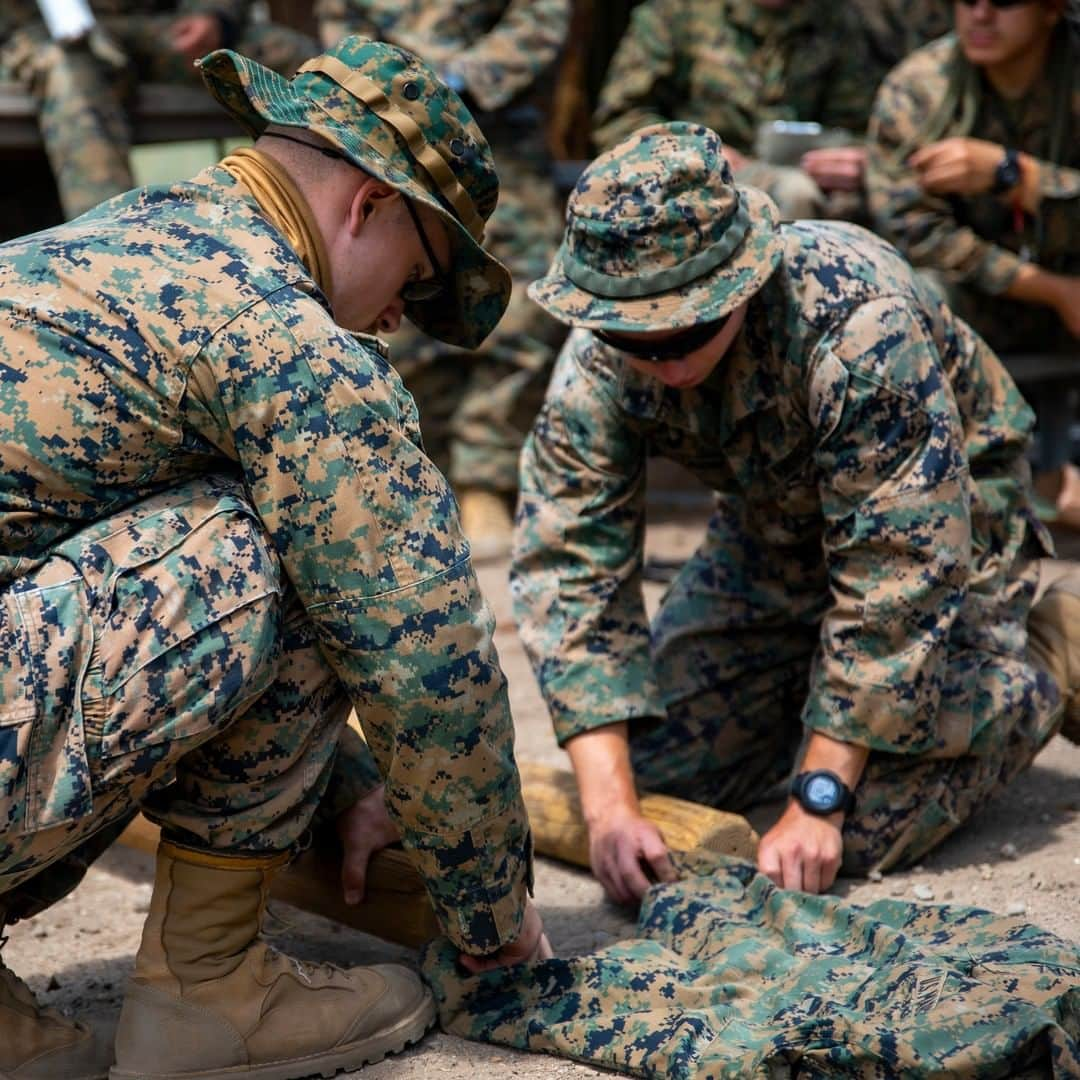 アメリカ海兵隊さんのインスタグラム写真 - (アメリカ海兵隊Instagram)「Blouse On The Body  Marines with Echo Company, 4th Reconnaissance Battalion, @4thmardiv  construct a hasty litter during a guided training course aboard Marine Corps Mountain Warfare Training Center, Bridgeport,  California.   The warfare center offers a unique training experience for the Marines to prepare and develop an understanding of traversing a mountainous environment .(U.S. Marine Corps photo by Lance Cpl. Ryan Schmidt  #USMC #Marines #Military #MCMWTC」7月29日 9時00分 - marines