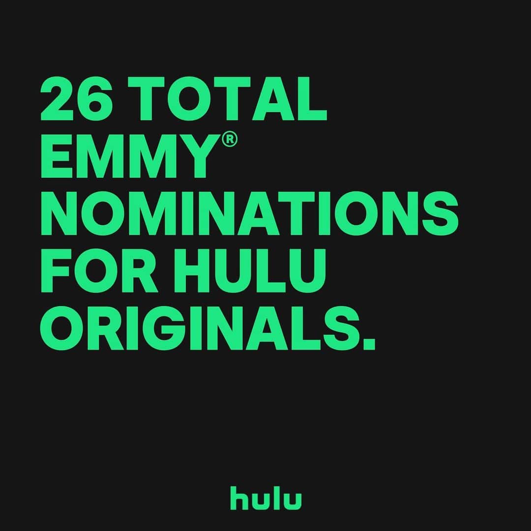 Hulu Home of Emmy-winningさんのインスタグラム写真 - (Hulu Home of Emmy-winningInstagram)「What a day! Hulu Originals have earned a total of 26 #Emmy nominations! A well-deserved round of applause to all those nominated 👏🎉 . Head to our stories to see the full list of Hulu Originals nominees!」7月29日 9時09分 - hulu