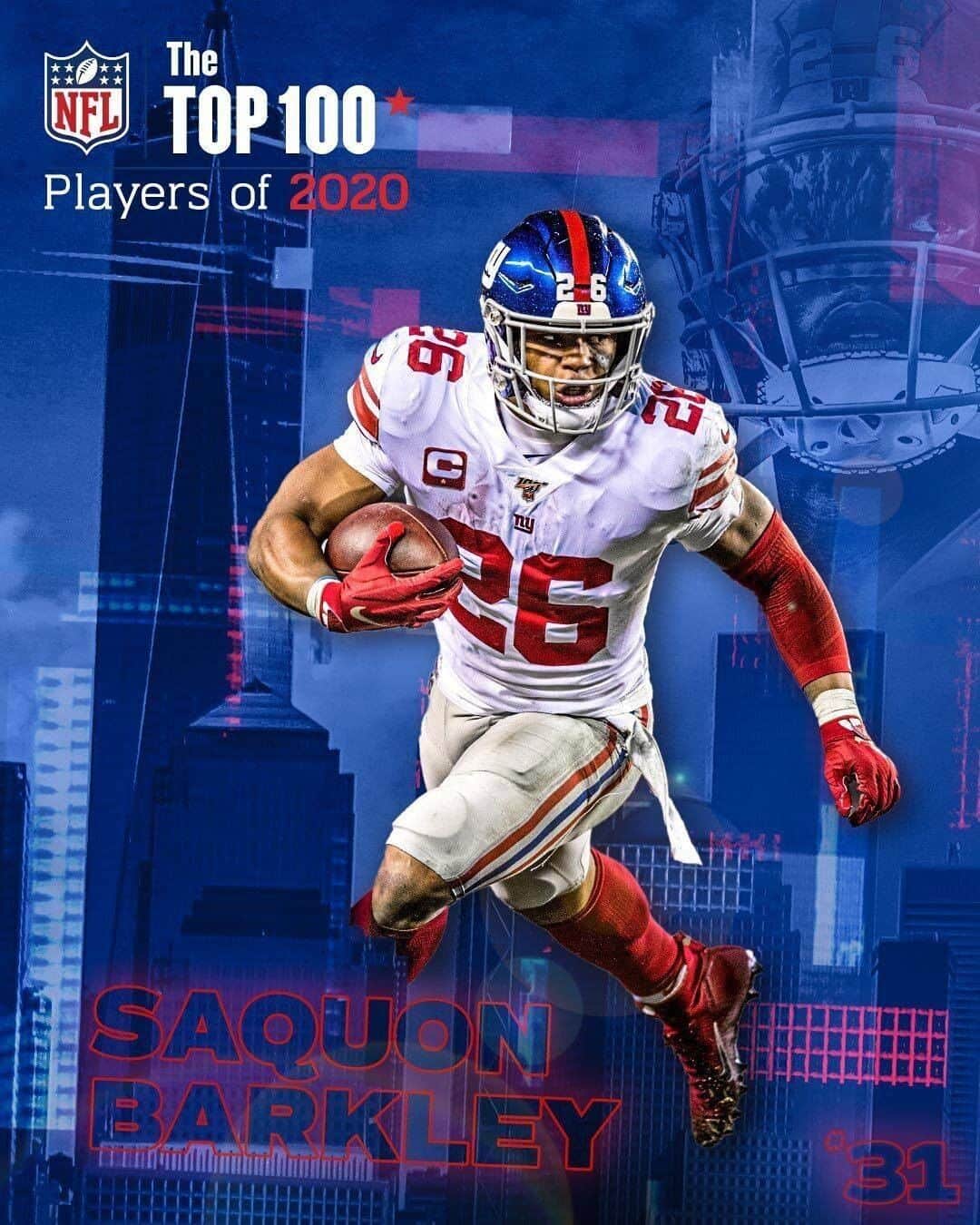 New York Giantsさんのインスタグラム写真 - (New York GiantsInstagram)「That's our RB 😏 @saquon lands on the #NFLTop100!」7月29日 9時56分 - nygiants
