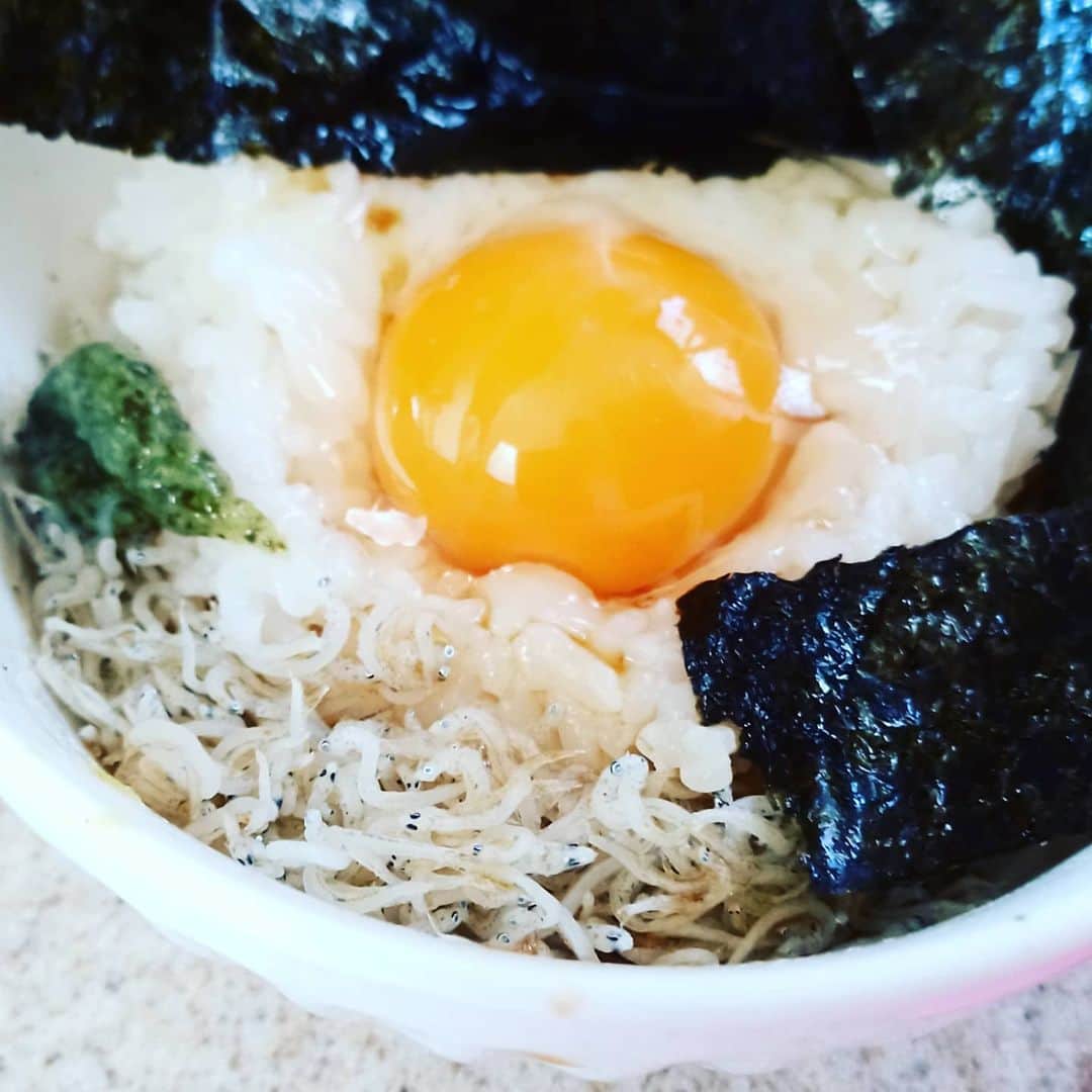 のインスタグラム：「。 ついに最後の…しらす丼。 今まで2ヶ月位に渡り、 私のモチベーションに 多大なる貢献して下さった しらす殿(^-^)、冷凍保存分 が今日で最後。 ありがとう！！！！ これ食べて道後温泉♨️☺️♨️ 行ってきます。 ～人生遊歩道～」
