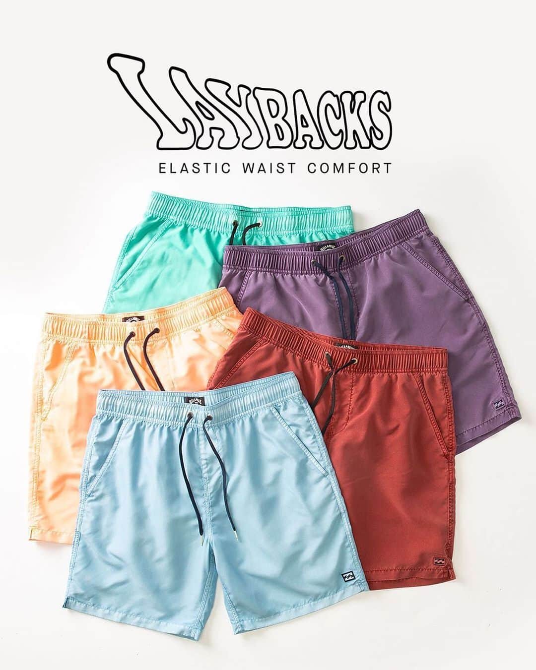 のインスタグラム：「All Day Overdye Layback お好きな色を選んでください! コレクションは、インスタプロフィールリンクより！   Boardshorts you’ll want to wear all day, every day - tap to shop the All Day Overdye Layback. Made from recycled P.E.T. and finished with a signature overdye wash for a lived-in look and feel. ⠀⠀ ⠀⠀ #LifesBetterInBoardshorts」