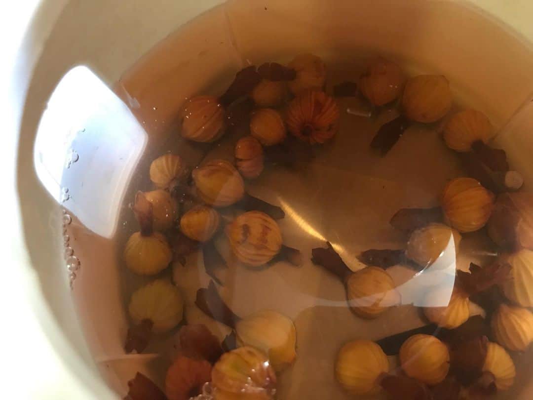のインスタグラム：「月桃の実をお茶にしてみました。 月桃の葉のお茶に さらに深みを足したような味と香り、 コレは美味い！  #月桃の実 #お茶にしてみました #スーパーエキゾチック #日々発見」
