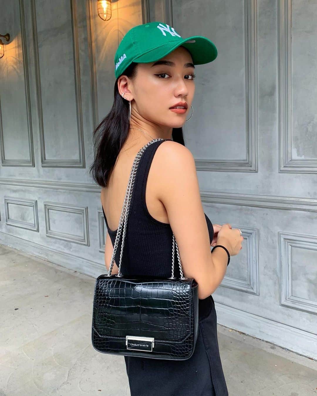 松本優のインスタグラム：「. . #yucode👗 ❤️ . . #stussy#uniqlo#charlesandkeith#ootd#outfit」