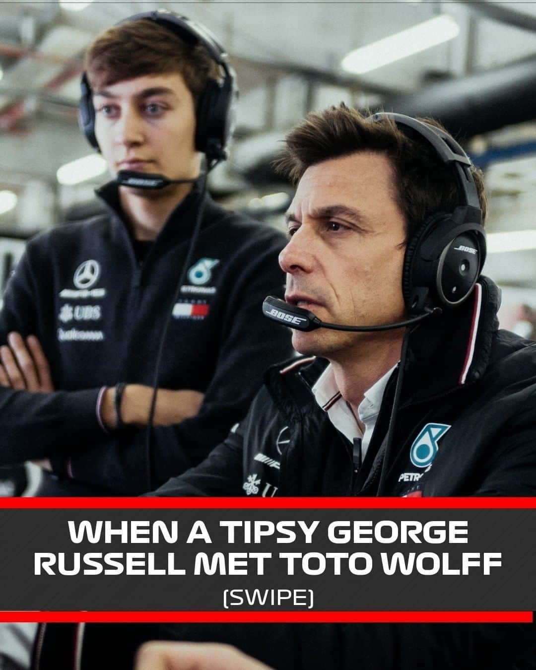 F1さんのインスタグラム写真 - (F1Instagram)「The time @georgerussell63 was taken away from Toto Wolff by a bouncer 😅⁣ ⁣ He told the story on the latest episode of the 'Beyond The Grid' podcast, which is available now on your favourite audio platforms 🎧⁣ ⁣ #F1 #Formula1 #GeorgeRussell #TotoWolff #Williams #Mercedes @williamsracing @mercedesamgf1」7月30日 2時02分 - f1