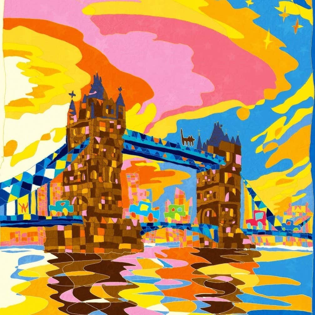 ANAさんのインスタグラム写真 - (ANAInstagram)「街をつなぐシンボル✨﻿ ﻿ #ロンドン #タワーブリッジ #次行きたい旅スポット #翼の王国 #画家 #松田光一 #アート好きな人と繋がりたい #アート #芸術 #カラフルな世界 #テムズ川 #ロンドン塔 #跳ね橋 #必見スポット #ランドマーク #anaタビキブン #toweroflondon #towerbridge #London #uk #unitedkingdom #riverthames #bridge #koichimatsuda #art #colorful #travel #ana_jp﻿ ﻿ 旅の思い出は「#anaタビキブン 」をつけて投稿してね☺️インスタやANAの各メディアでご紹介していきます❣️」7月29日 17時27分 - ana.japan