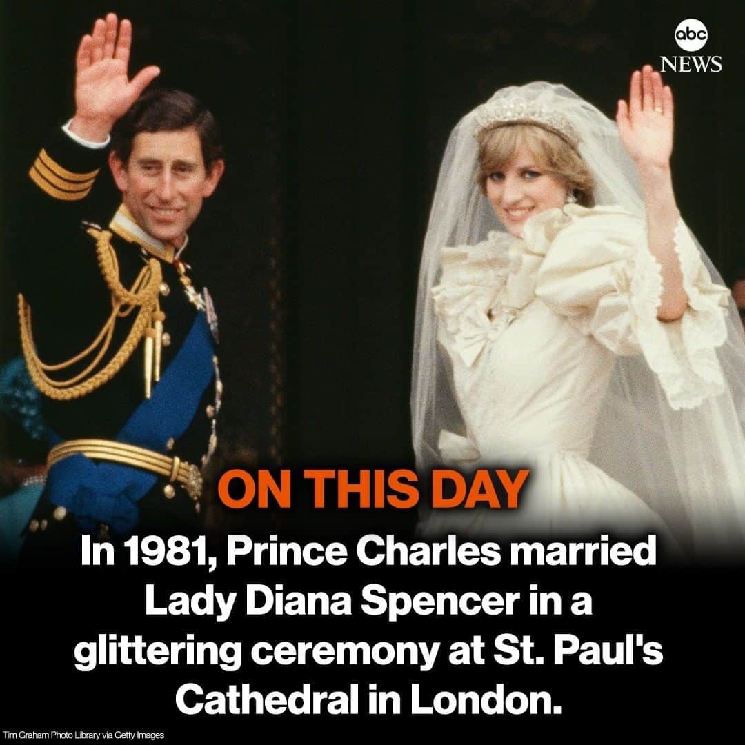 ABC Newsさんのインスタグラム写真 - (ABC NewsInstagram)「ON THIS DAY: In 1981, Prince Charles married Lady Diana Spencer in a glittering ceremony at St. Paul's Cathedral in London. #onthisday #princessdiana #princecharles #royalfamily #britishmonarchy #wedding #marriage」7月29日 19時11分 - abcnews