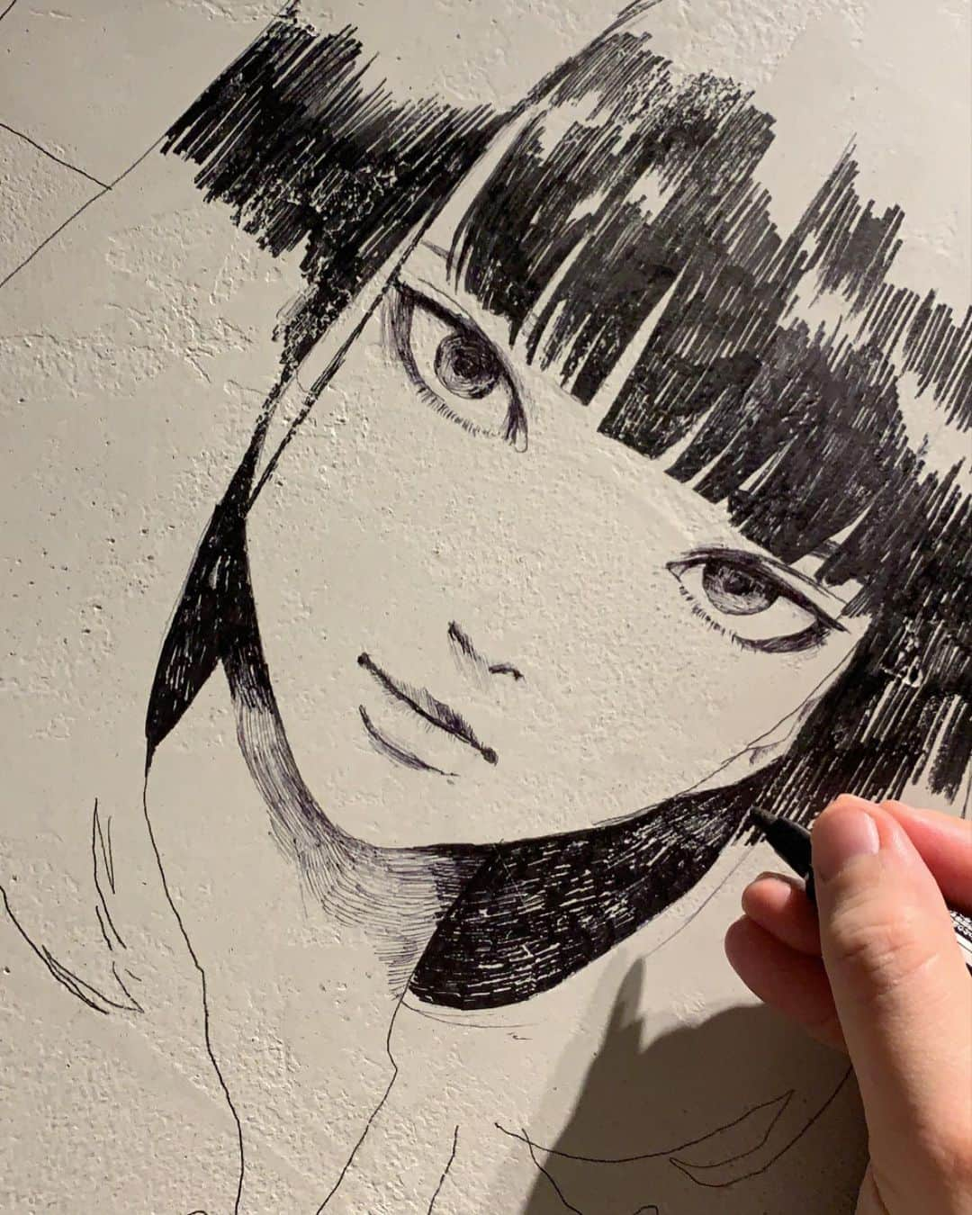 wataboku Girlsさんのインスタグラム写真 - (wataboku GirlsInstagram)「drawing on the wall」7月29日 19時18分 - wataboku__