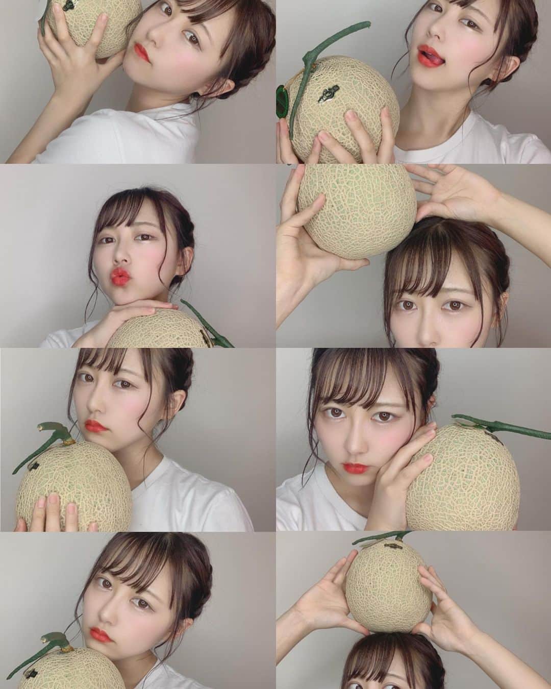 塚本美玲のインスタグラム：「🍈🍈🍈🍈 みたいな頭してメロン🍈」