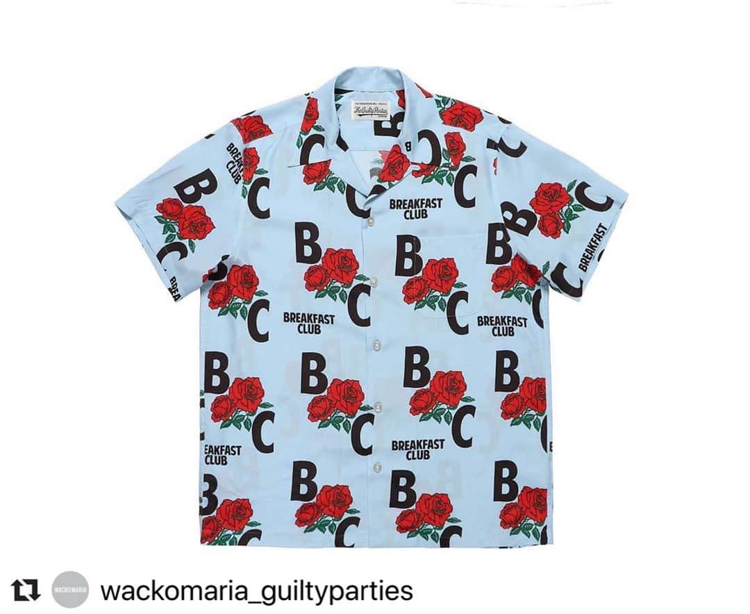 Daizo Yoshiokaのインスタグラム：「#Repost @wackomaria_guiltyparties with @make_repost ・・・ BREAKFAST CLUB / HAWAIIAN SHIRT   8/1(土)12:00より、PARADISE TOKYO、BREAKFAST CLUBにて発売いたします。 各店のオンラインストアでの発売は予定しておりません。  商品に関するお問い合わせは下記までお願いいたします。 PARADISE TOKYO 03-5708-5277  #breakfastclubtokyo #wackomaria #guiltyparties #paradisetokyo」