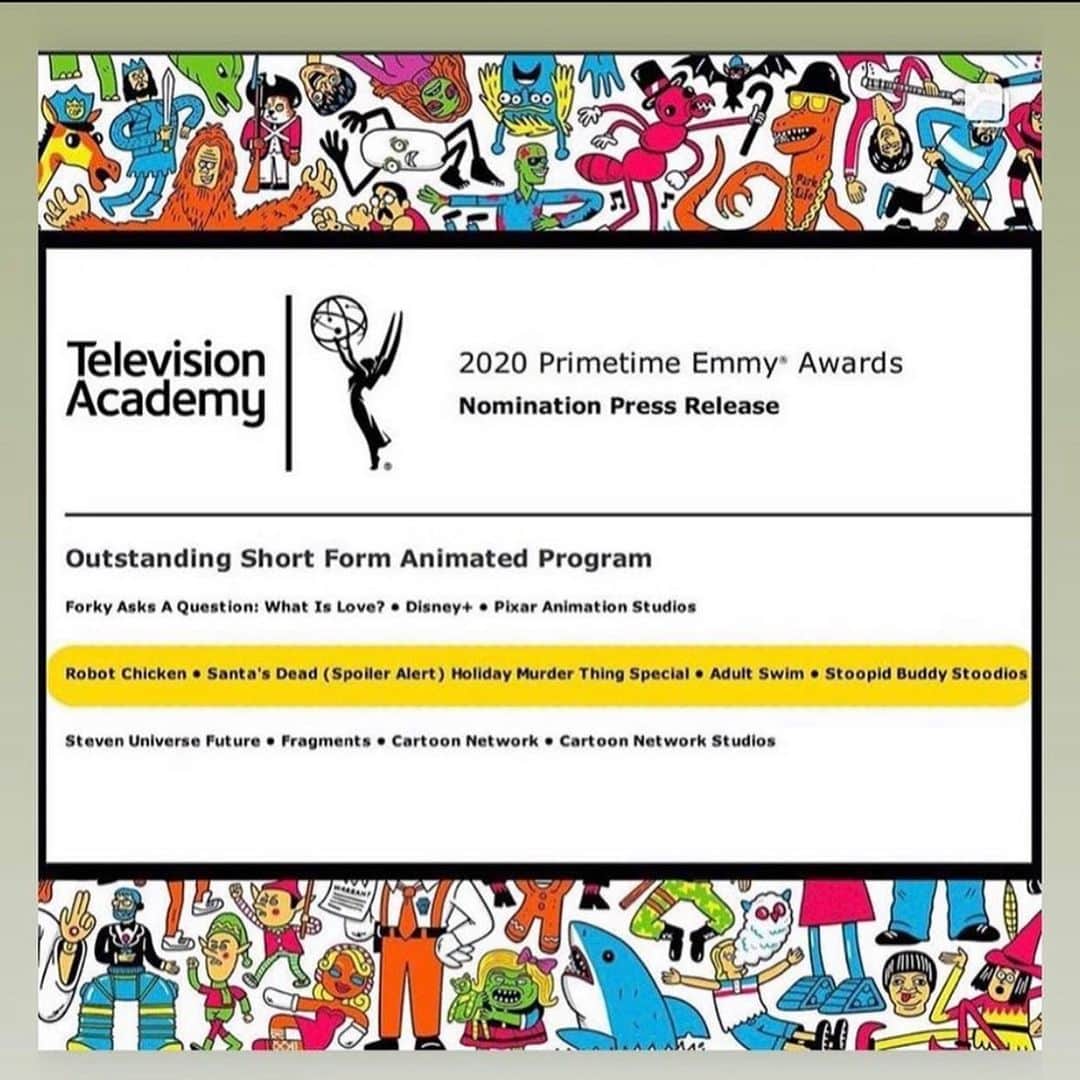 セス・グリーンのインスタグラム：「Huge thanks to everyone that voted, and especially to the hundreds of individual artists and talent that have made our show each year. It’s a massive team effort that seems impossible, but gets done because of all the hard work and passion of our team. THANK YOU 💚💚💚」