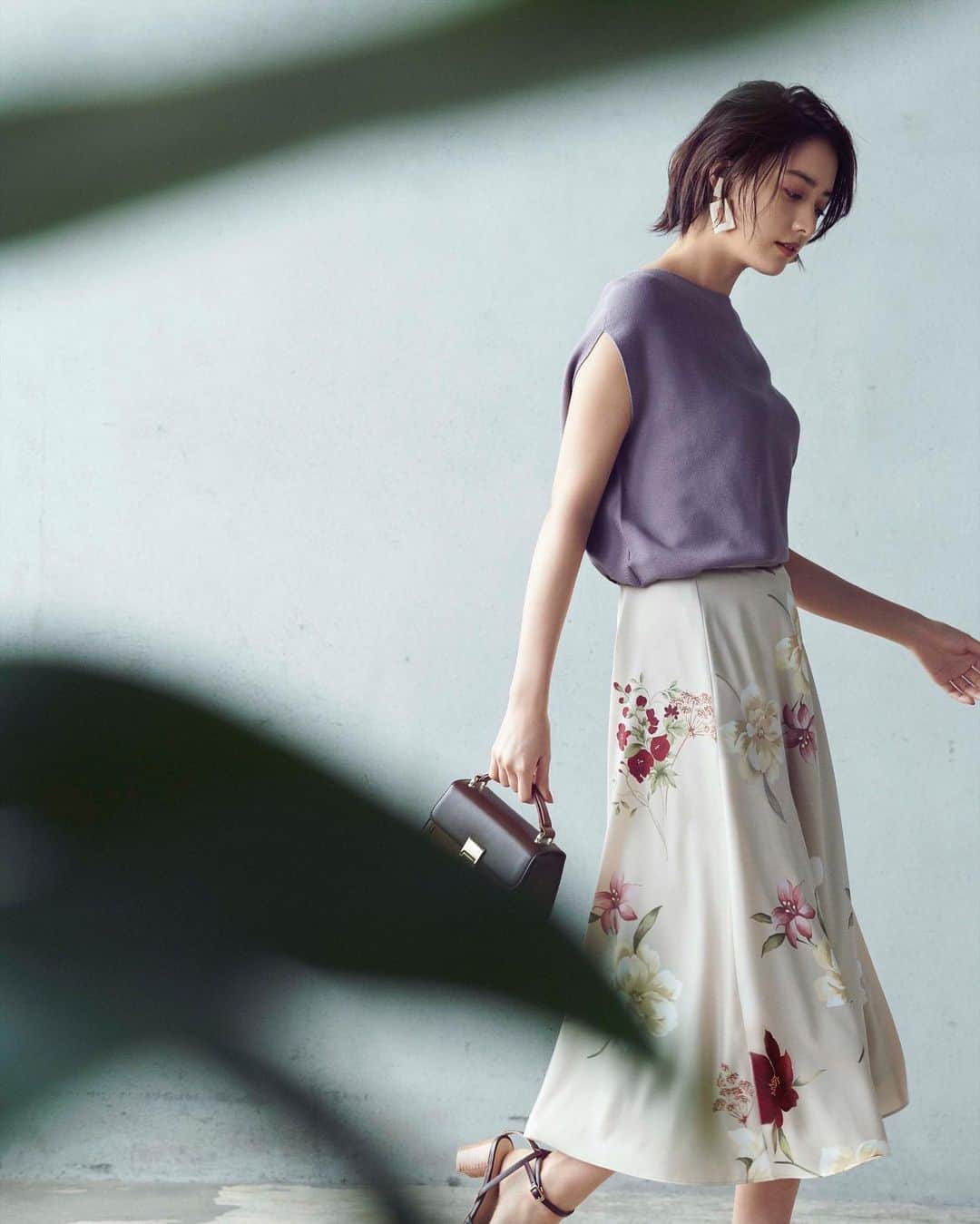 Arpege Storyさんのインスタグラム写真 Arpege Storyinstagram Apuweiser Riche Reccomend Item 大花リアルプリントスカート Price 18 000 Tax Color ピンクベージュ 黒 品番 Apuweiser Official Apuweiserriche