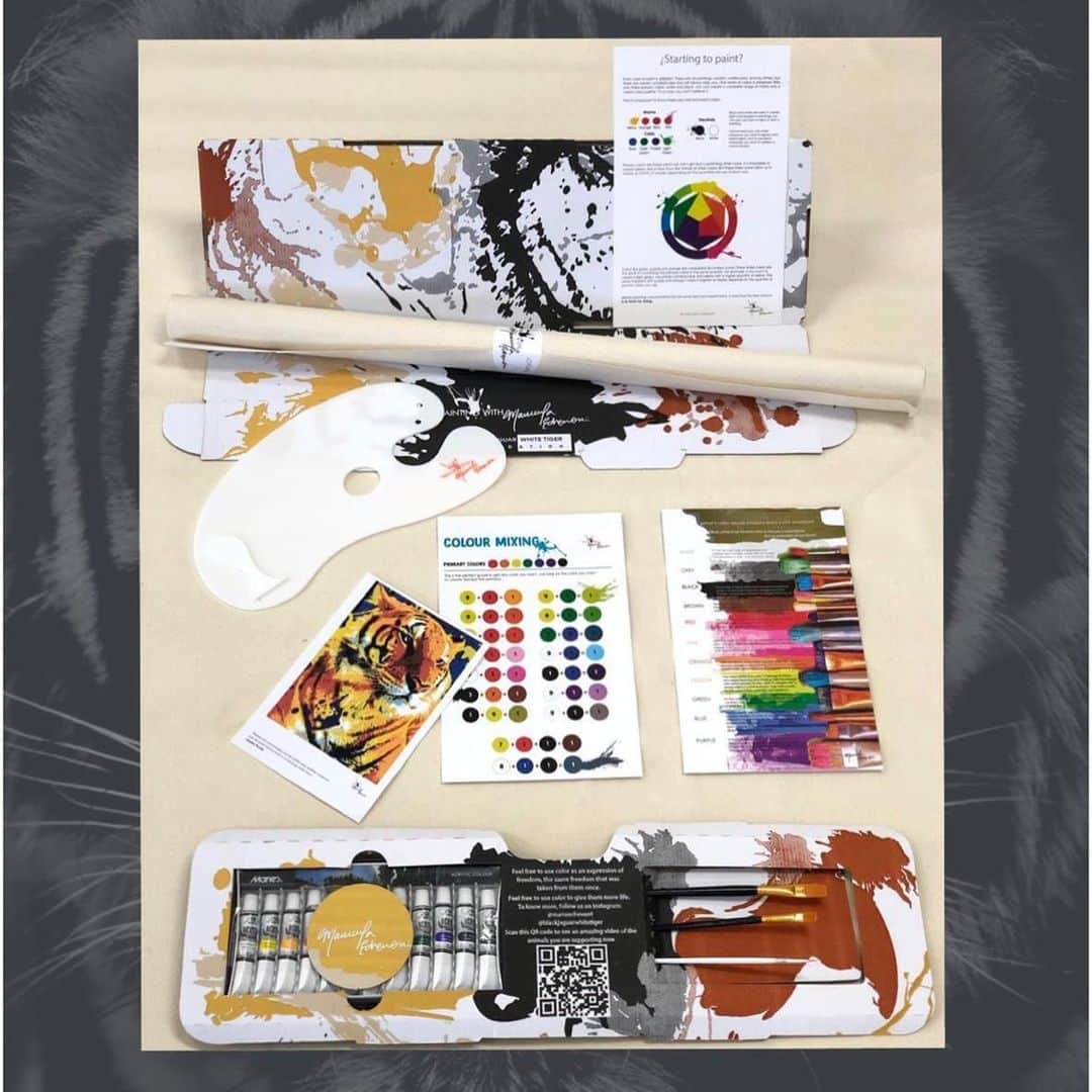 Black Jaguar-White Tiger さんのインスタグラム写真 - (Black Jaguar-White Tiger Instagram)「This awesome painting kit was created by the colombian artist @manuecheverri for our foudation It includes:  Instructions  Brushes  Paintings  Canvas with your favorite kid.  Go to www.bjwtshop.com  andget yours now. All funds will be destined to save more of our Kids lives... www.BJWTshop.com」7月30日 2時48分 - blackjaguarwhitetiger
