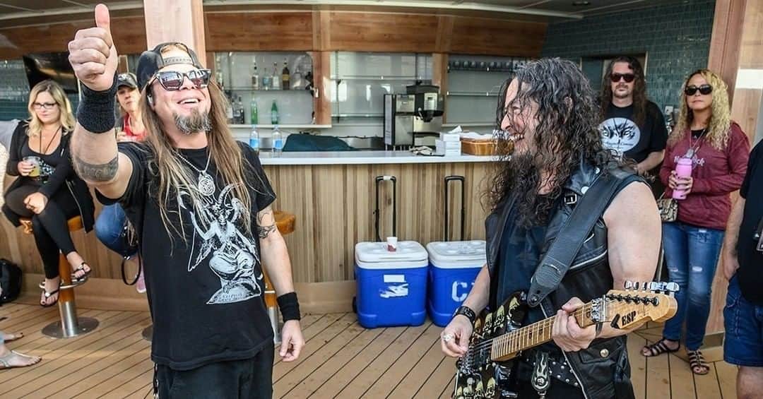 Queensrycheさんのインスタグラム写真 - (QueensrycheInstagram)「Todd and Michael having fun and sharing some laughs aboard the MegaCruise (photo credit Savoia Concert & Event Photography) #queensryche #toddlatorre #tlt #leadvocalist #thevoice #michaelwilton #whip #guitarplayer #guitarist #talentedmusicians #bamfers #friends #bestfriends #brothers #goodtimes」7月30日 3時01分 - queensrycheofficial