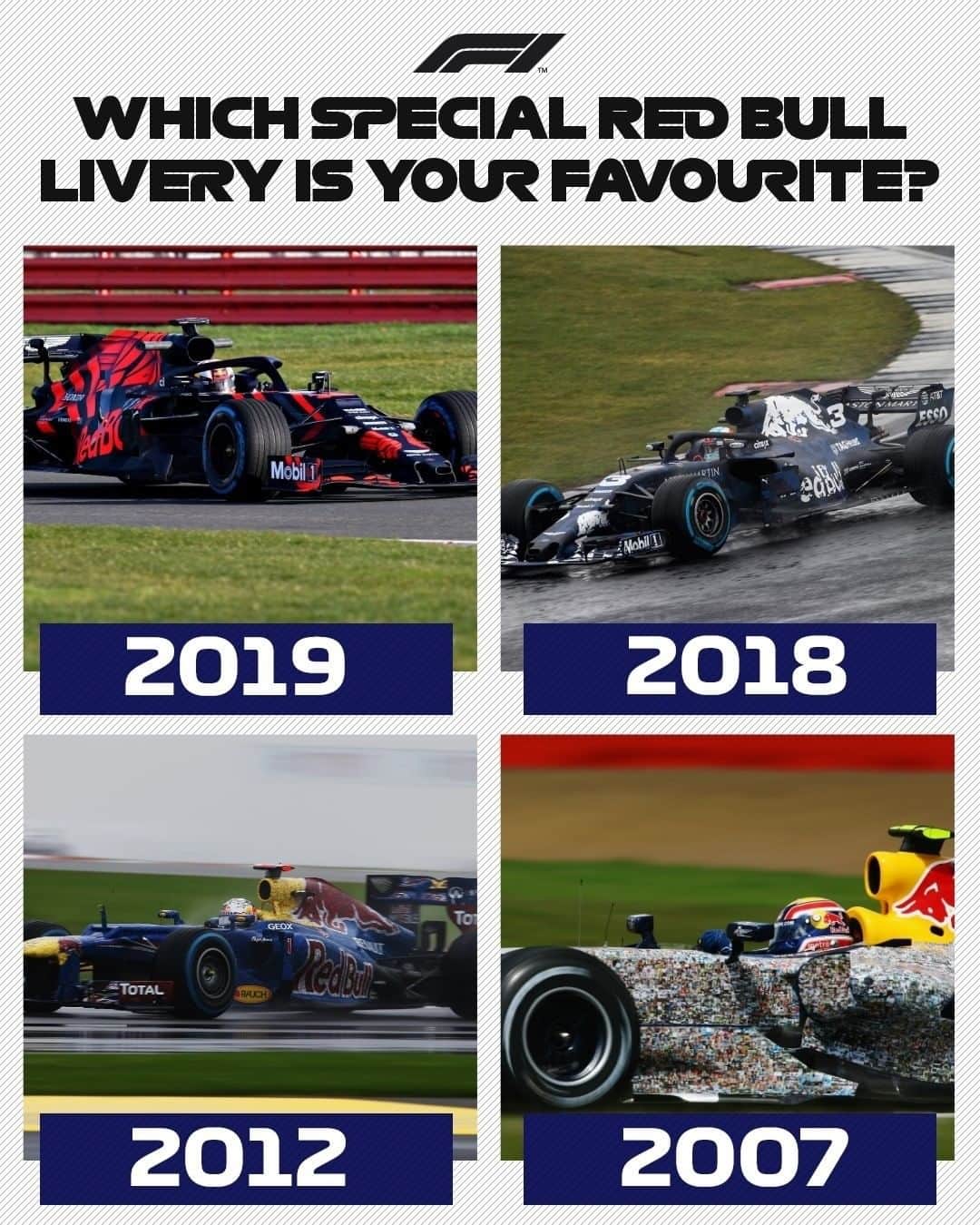 F1さんのインスタグラム写真 - (F1Instagram)「Silverstone has showcased some special @RedBullRacing liveries, whether at Grands Prix or during testing/ filming days, but which is your favourite? 🤔🎨⁣ ⁣ #F1 #Formula1 #RedBull #Motorsport #Silverstone」7月30日 4時10分 - f1