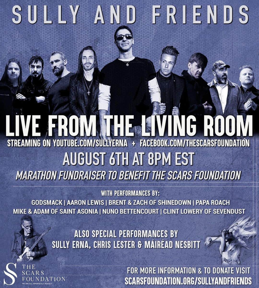 Shinedownさんのインスタグラム写真 - (ShinedownInstagram)「@thebrentsmith @zmyersofficial here... We’re excited to join @sullyerna of @Godsmack's LIVE marathon fundraiser & virtual concert to benefit @thescarsfoundation Thursday, August 6, at 8 pm EST / 5pm PST on Facebook & Youtube. For more info, visit: scarsfoundation.org/sullyandfriends 🤘  📷 @sanjayparikhphoto」7月30日 5時17分 - shinedown