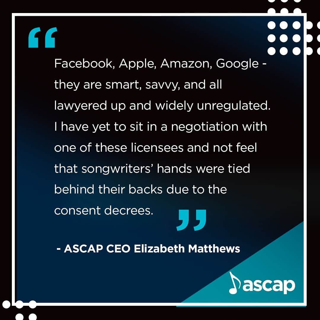 ASCAPさんのインスタグラム写真 - (ASCAPInstagram)「Remarks from ASCAP CEO Beth Matthews at DOJ Workshop on Competition in the Licensing of Public Performance Rights in the Music Industry. Link in bio to read her full statement. #StandWithSongwriters」7月30日 8時00分 - ascap