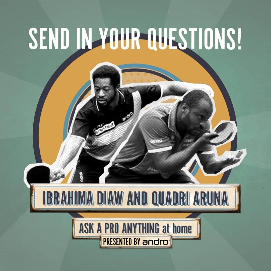 ITTF Worldさんのインスタグラム写真 - (ITTF WorldInstagram)「#AskAProAnything at home 🏠 is 🔙 with 🇸🇳Ibrahima Diaw & 🇳🇬Quadri Aruna!  Send in your questions! 👇」7月30日 19時30分 - wtt