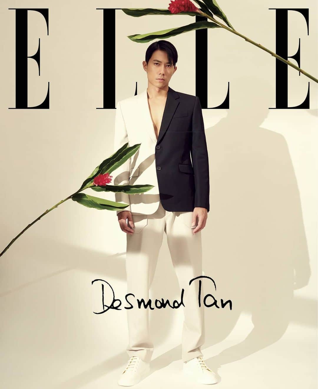 デスモンド・タンのインスタグラム：「Blessed to be part of the August 2020 Cover with an inspiring squad and sharing my tiny piece to fit into the big jigsaw of our world. 🌏 Thank you @ellesingapore 💙  Special Thanks to the Amazing Team:  Photographs by @joellowphotography Creative direction by @jackwangg Styling by @ojnjenine Hairstyling by @gandavid_davidgan Makeup by @misar_melissa Video by Katherine Ang @k4therinea Wardrobe (cover): @fendi . #ELLESINGAPORE  #ELLEtogetherNOW」
