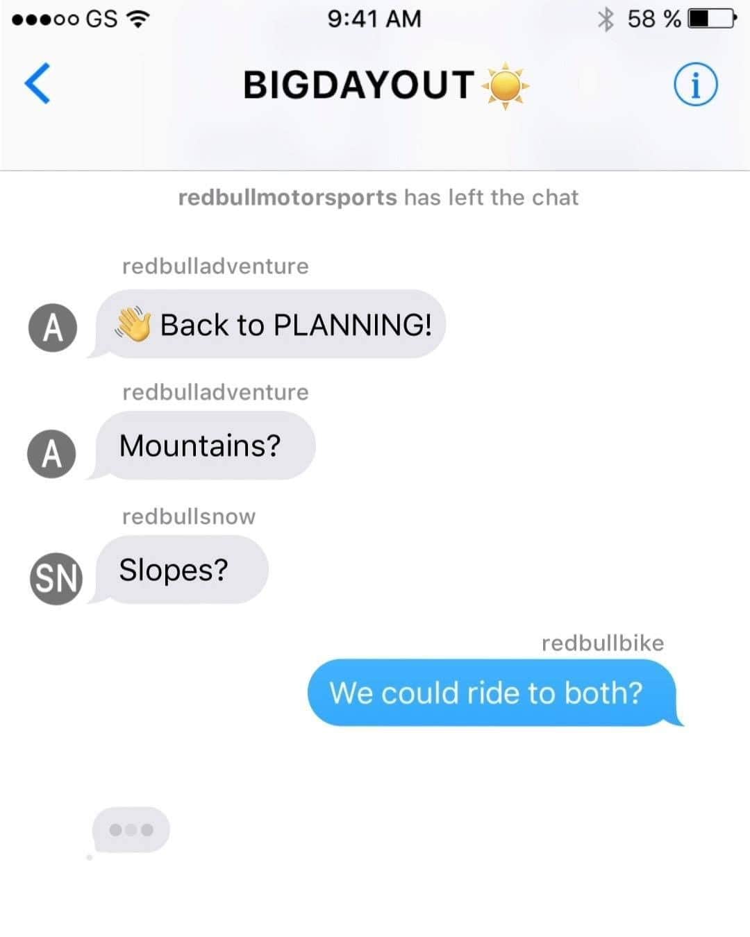 レッドブルのインスタグラム：「trying to make plans with your friends isn’t always plain sailing… especially with this lot 😅   #redbull #givesyouwings #internationalfriendshipday」