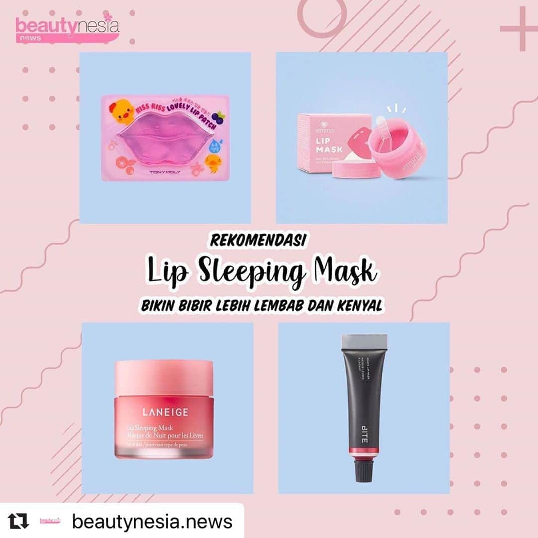 Beauty | Health | Fashionさんのインスタグラム写真 - (Beauty | Health | FashionInstagram)「Supaya bibir tetap lembab dan kenyal pastikan kamu rutin menggunakan lip mask sebelum tidur ya beb. Karena saat malam hari adalah waktu yang tepat untuk kulit beregenerasi termasuk untuk bibir nih. Beautynesia News punya rekomendasinya buat kamu ☺️⁣ ⁣ ✨Tony Moly Kiss Kiss Lovely Lip Patch⁣ 💲Rp 40.000⁣ ⁣ ✨Emina Lip Mask⁣ 💲Rp 38.000⁣ ⁣ ✨Laneige Lip Sleeping Mask⁣ 💲Rp 75.000⁣ ⁣ ✨Bite Beauty Agave Lip Mask⁣ 💲Rp 150.000⁣ ⁣ ⁣ Kamu udah cobain yang mana nih beb? ☺️ komen dibawah yuk 😁✨❤️⁣ ⁣ —⁣ ⁣ #BeautynesiaNews #rekomendasilipmask #lip askremaja #LiptintNatural #WarnaBibir #MakeUpRemaja #TipsKecantikan #CantikAlami #Cantikdirumahaja #lipmask  #lipcare  #Lipcream #lipsleepingmask #maskerbibir ⁣」7月30日 17時36分 - beautynesia.id