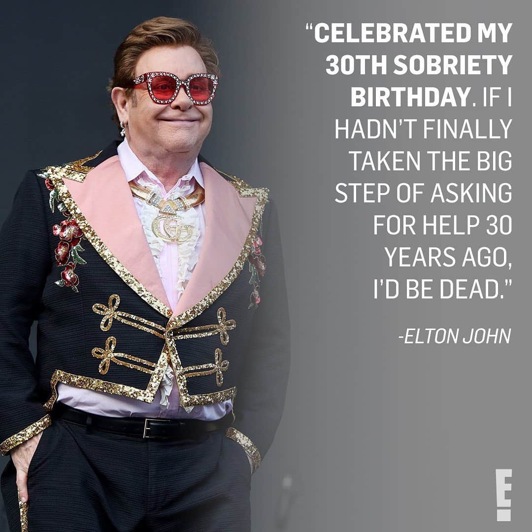 E! Onlineさんのインスタグラム写真 - (E! OnlineInstagram)「Congratulations to Elton John for 30 years sober, and remember, it's always okay to ask for help. ❤️ (📷: Getty)」7月30日 23時17分 - enews