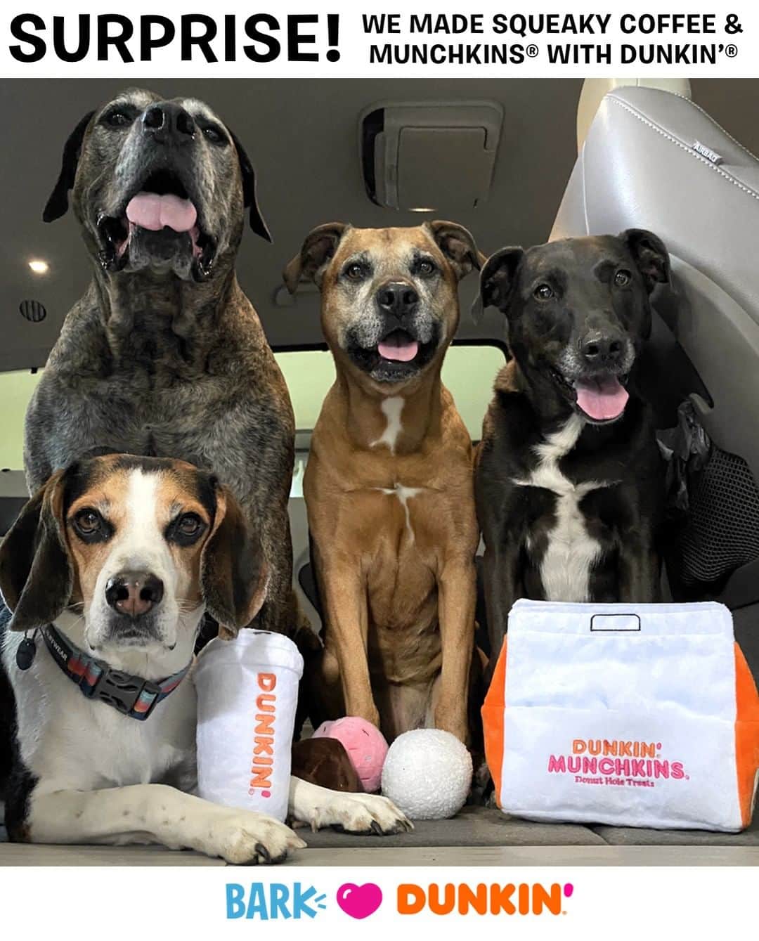 BarkBoxさんのインスタグラム写真 - (BarkBoxInstagram)「NOW YOUR DOG CAN ALSO HAVE A @DUNKIN OBSESSION. 𝓎𝑜𝓊'𝓇𝑒 𝓌𝑒𝓁𝒸𝑜𝓂𝑒.⁠ Chug your coffee and RUN to your nearest Dunkin drive-thru (if you’re not already there) to grab these toys before they’re gone! The limited-edition toys will start rolling out in Dunkin’ restaurants across the United States starting in August. ⁠ What makes these toys even sweeter is that they are your thank you gift with a donation that you can get them as a result of donating to the Dunkin’ Joy in Childhood Foundation! For every $12 donation, your gift is the Dunkin’® Coffee Cup. For every $15 donation, your gift is the multi-part Munchkins® Donut Hole Treat toy! Check the link in our bio for more information! ✨🍩」7月31日 1時01分 - barkbox