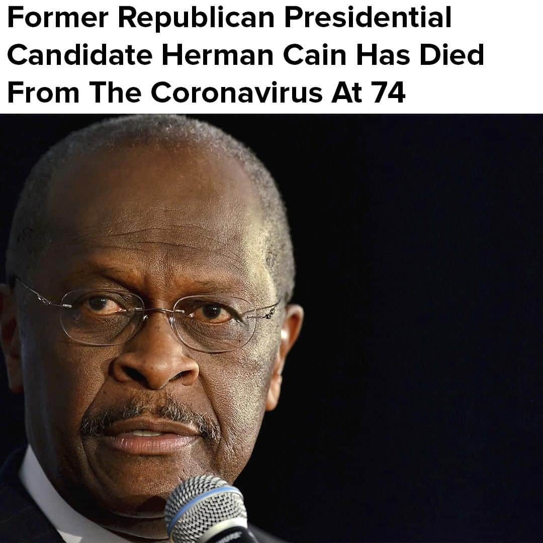 BuzzFeedさんのインスタグラム写真 - (BuzzFeedInstagram)「Herman Cain, a former pizza company executive turned Republican presidential contender, died Thursday morning almost a month after he was hospitalized with COVID-19, the disease caused by the coronavirus. He was 74.」7月31日 1時18分 - buzzfeed