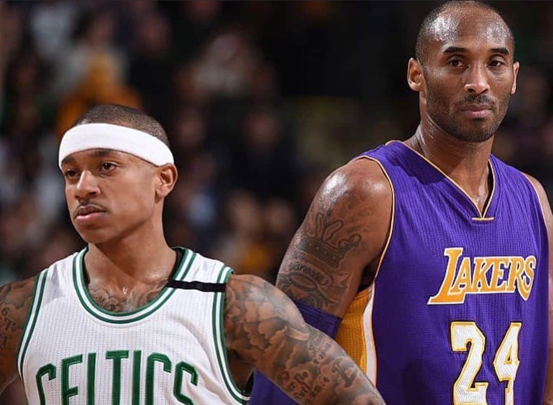 アイザイア・トーマスのインスタグラム：「#TBT Still don’t seem real! Miss you killa  @kobebryant」