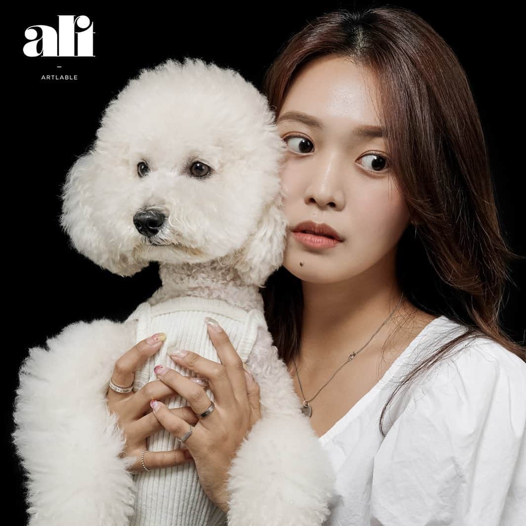 キム・ダヘのインスタグラム：「보고있어도 보고싶은 율무차 🐶 #아트레이블」