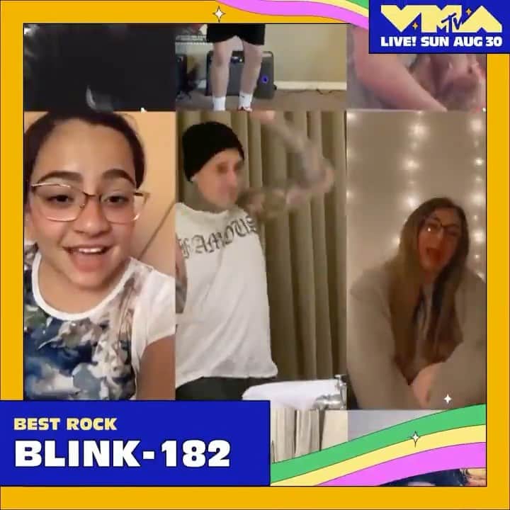 blink-182のインスタグラム：「TWO @vmas nominations!! Thanks to everyone who sent in videos. Vote for us for BEST ROCK and BEST VIDEO FROM HOME. Link in bio」