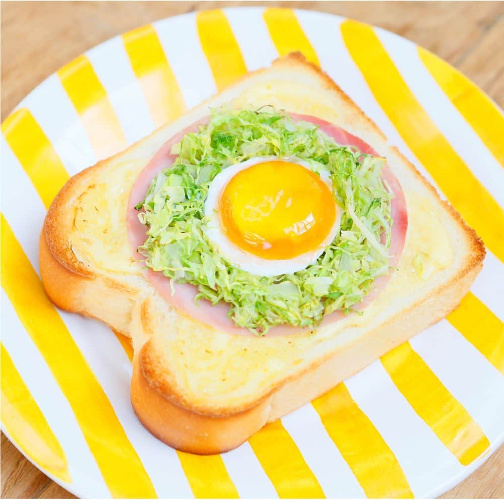 ヤマザキッチン公式アカウントさんのインスタグラム写真 - (ヤマザキッチン公式アカウントInstagram)「#ヤマザキッチン 【目玉焼きオープンサンド】 ふんわりしたダブルソフトに具材をのせて焼くだけの朝食やランチにぴったりの簡単トースト♪ ハムとキャベツと卵で彩りが良く栄養バランスもばっちり☆ボリュームもあるので一枚で大満足の一品です◎ ▽レシピは「ヤマザキッチン」で検索♪ recipe.yamazakipan.co.jp #ダブルソフト #ふわふわ #食パン #朝食 #昼食 #ランチ #たまご #卵 #目玉焼き #キャベツ #ハム #マヨネーズ #オープンサンド #ヤマザキパン #ヤマザキ #パンレシピ #レシピ #おいしい」7月31日 11時39分 - yamazakitchen_official