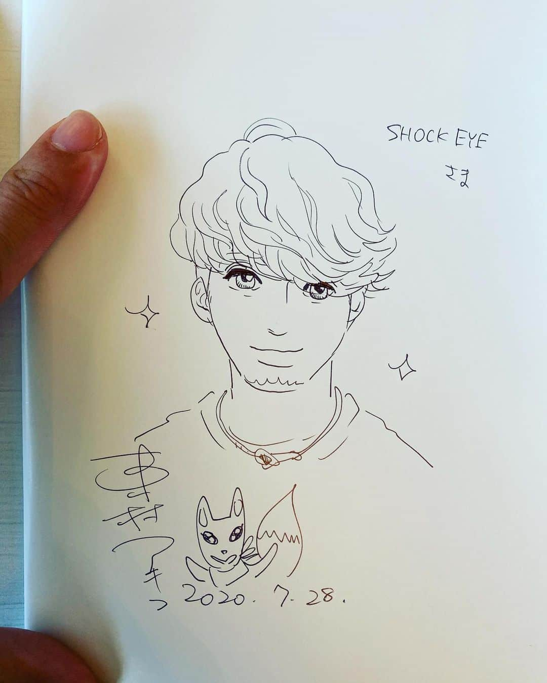 SHOCK EYEさんのインスタグラム写真 - (SHOCK EYEInstagram)「先日、、 な、なんと、漫画家の東村アキコ先生と対談させていただきました✨ 僕がジャケ買いをした先生の漫画から繋がったご縁。 神社に対する捉え方、考え方がとても共感しましたし、僕の本も読んでくださって、ありがたい感想も沢山頂けて、、 めちゃくちゃ楽しく勉強になる時間でした🙏✨ し、しかも、最後に絵まで描いて頂き、、感激✨ 素敵な場所を作ってくださった朝日新聞さんありがとうございました🙏 朝日新聞8月29日付朝刊予定です。 是非〜。 #東村アキコ #shockeye #朝日新聞」7月31日 11時58分 - shockeye_official