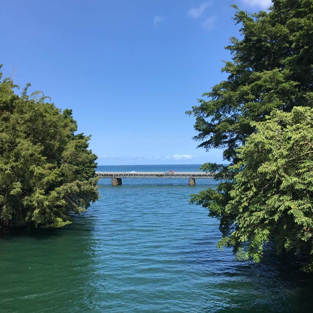 美城れんさんのインスタグラム写真 - (美城れんInstagram)「ハワイ島ヒロにある橋。 この橋から見える景色。 広い青い海🌈先には広い広い海が広がっています。　今日も全てにありがとう😌心からの感謝を😌🙏✨ mahalo🌈🍀」7月31日 23時19分 - ren.mishiro