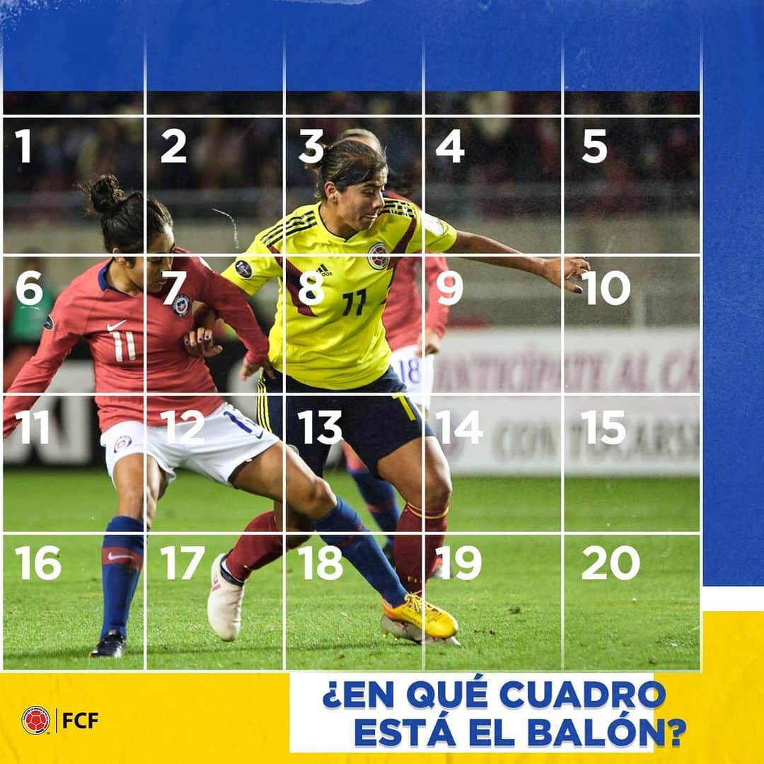 サッカー コロンビア代表チームのインスタグラム：「¡Se nos perdió el balón! 😱  ¿Sabes en qué recuadro está 🕵️🔎  ¡Comenta con tu respuesta! ✍🏼😄」