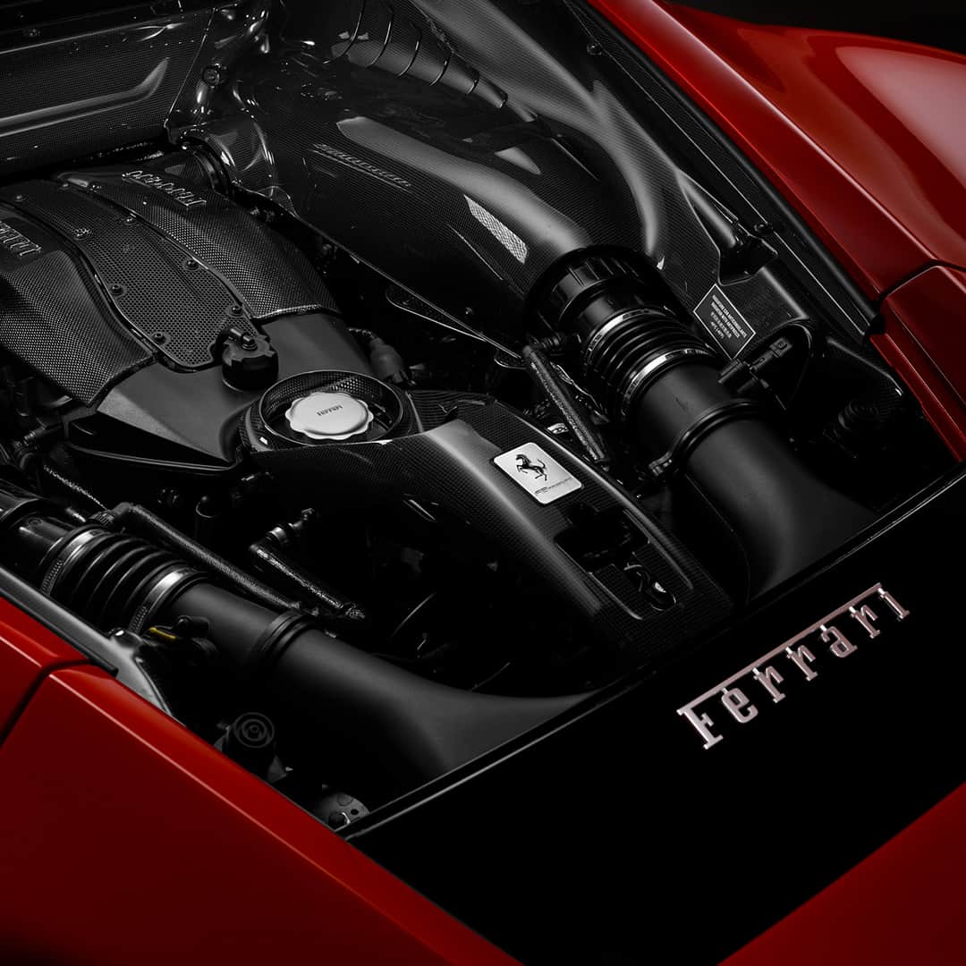フェラーリさんのインスタグラム写真 - (フェラーリInstagram)「Power meets legacy with the #FerrariF8Tributo. Turbo-charged, V8 excellence makes for a confident ride. #Ferrari #Engine」8月1日 0時00分 - ferrari