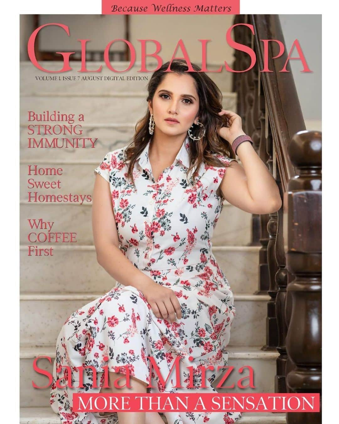 サニア・ミルザさんのインスタグラム写真 - (サニア・ミルザInstagram)「Cover girl this month for @globalspa_mag ❤️ home shoot ,the new normal 😌 😉   @globalspa_mag, @soumya.maheshwari @parineetasethi   Photography: Prudhvi Raja Addala and Vamsi Krishna Varma  K @stargaze_studios Hair & makeup: Aliya Baig @makeupbyaliyabaig  Styling: Tanusha Bajaj @tanushabajaj Media Consultant: Think Ink Communications @think_ink_communications Outfit By Shachi  @houseofshachi  Jewellery by Ridhi Asrani  @ridhiasranijewelry   #wellness #wellbeing #fitness #travel #wellnesslifestyle #luxury #sports」7月31日 15時49分 - mirzasaniar