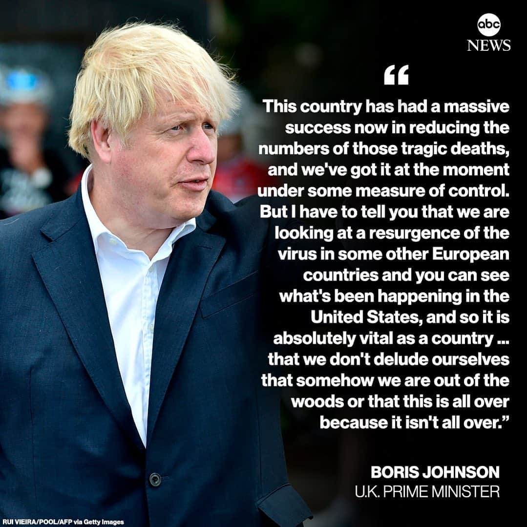 ABC Newsさんのインスタグラム写真 - (ABC NewsInstagram)「England suffered a more widespread coronavirus outbreak than its European neighbors and had the highest level of excess deaths during the pandemic, according to an analysis of more than 20 countries.  U.K. Prime Minister Boris Johnson says it is vital "that we don't delude ourselves that somehow we are out of the woods or that this is all over because it isn't all over." #borisjohnson #england #coronavirus #pandemic」7月31日 16時16分 - abcnews