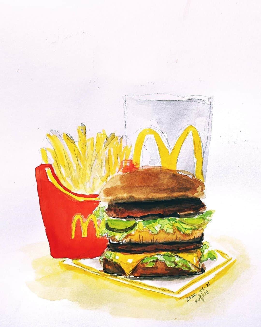 McDonald's Philippinesのインスタグラム：「File this under “paintings that made us crave 🤤” @watercolor.noobie. If you have McDo artworks of your own,  just tag us for a chance to be featured! 😉」