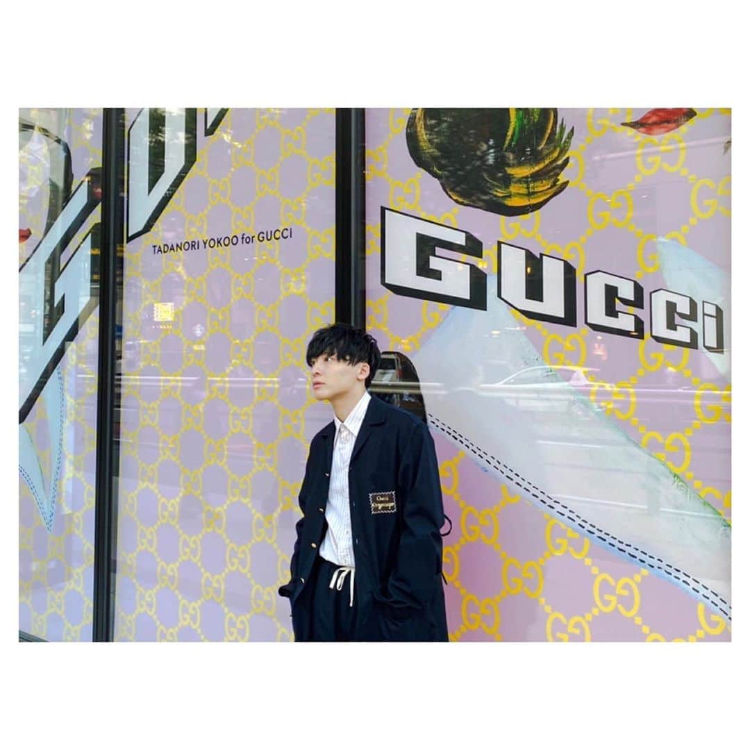 工藤大輝のインスタグラム：「Congratulations on opening the new store!! @gucci @miyashitapark_ #GUCCIxTOKION #guccishibuyamiyashitapark」