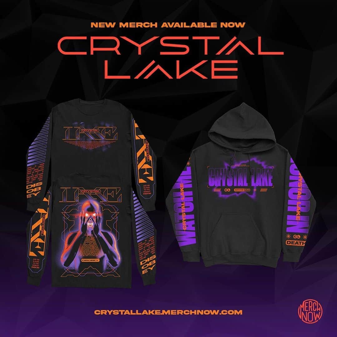 Crystal Lakeのインスタグラム：「Watch Me Burn and Disobey Merch available now. Link in bio!」