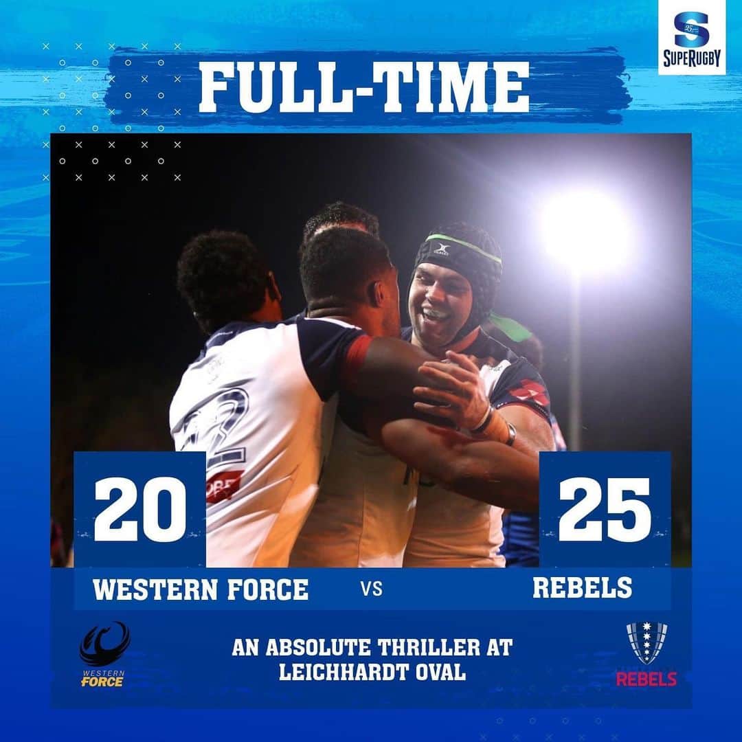 Super Rugbyさんのインスタグラム写真 - (Super RugbyInstagram)「FULL-TIME  FORCE VS REBELS  It's a super-time victory for the Rebels!  https://bit.ly/2CVCLow  #SuperRugby25Years #SuperRugbyAU #FORvREB」7月31日 20時01分 - superrugby