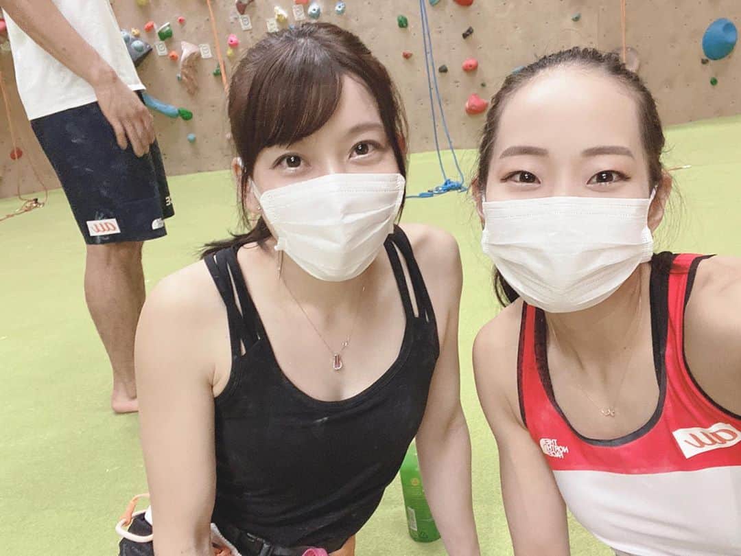 大田理裟のインスタグラム：「マスククライミング辛い😷🦠﻿ ﻿ #climbing #lead #bouldering #クライミング #ボルダリング﻿」
